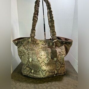 Furla Faux Snakeskin Tote EUC